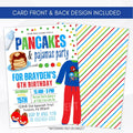 Pancakes and pajamas party invitations
